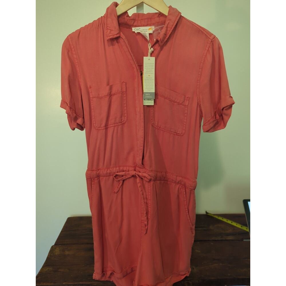 C&C California Women’s Small 100% Lyocell Coral NWT Romper Shorts